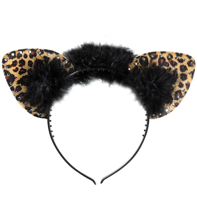 Haarreif Leoparden Ohren mit Strass