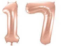 Folienballon-Set Zahl 17 - in Roségold