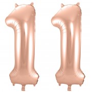 Folienballon-Set Zahl 11 - in Roségold