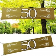 Straßenbanner Goldhochzeit
