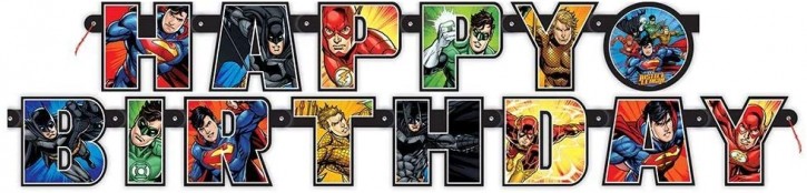 Buchstabengirlande Justice League