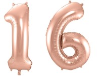 Folienballon-Set Zahl 16 - in Roségold