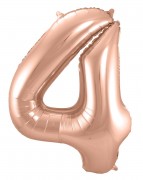 Folienballon Zahl 4 - in Roségold