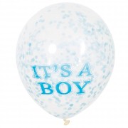 6 Konfetti-Luftballons "It's a Boy"