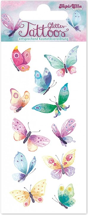 Schmetterlinge Glitzer-Tattoos