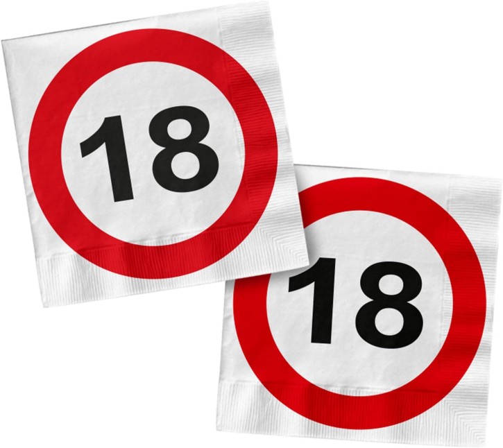 20 Servietten 18. Geburtstag