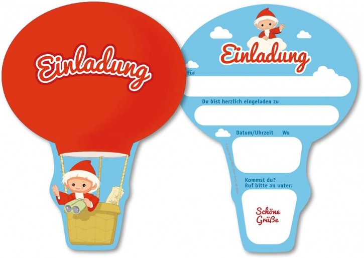 8 Einladungen Sandmann