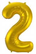 Folienballon Zahl 2 - in Gold