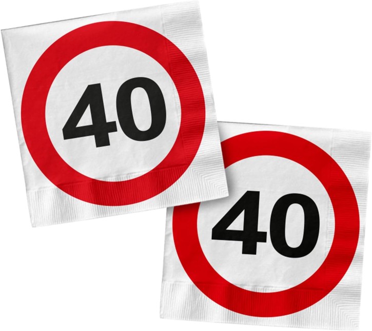 20 Servietten 40. Geburtstag