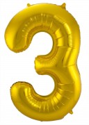 Folienballon Zahl 3 - in Gold