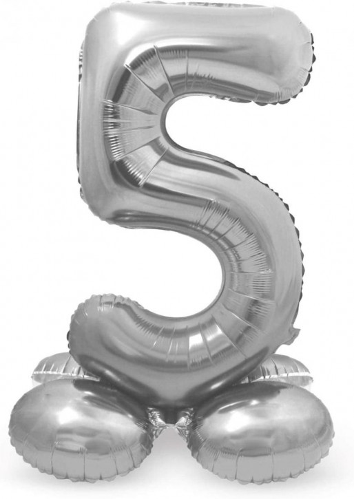 XXL Folienballon 'Zahl 25' In Silber – Stehende Deko Für Geburtstag & Jubiläum, 72 Cm Hoch | Mit Basis, Luftgefüllt