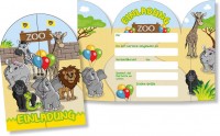 8 Einladungskarten Zoo & Zootiere