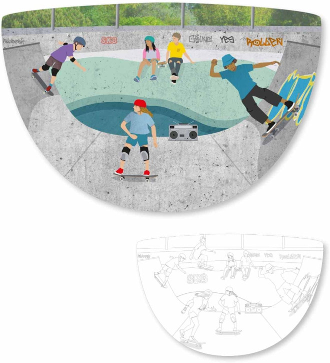 8 Platzsets Skatepark