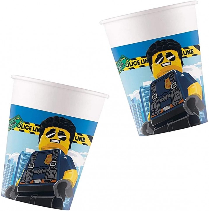 8 Party-Becher Lego City