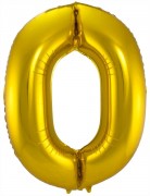 Folienballon Zahl 0 - in Gold