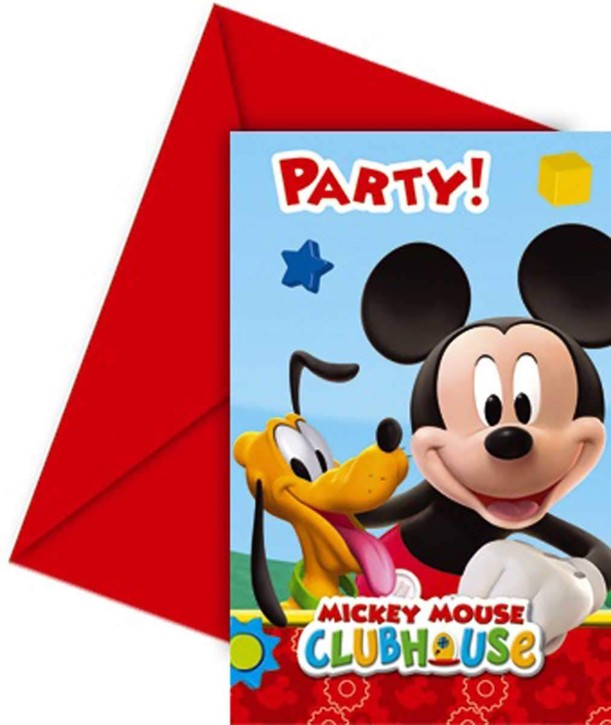 12-teiliges Einladungskarten-Set Playful Mickey
