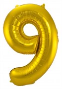 Folienballon Zahl 9 - in Gold