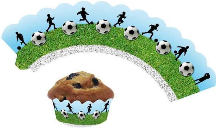 12 Cupcake Banderolen Fussball