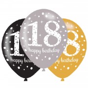 6 Luftballons 18. Geburtstag - Sparkling Celebration