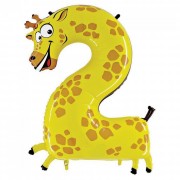 XXL Folienballon Zahl 2 - Giraffe