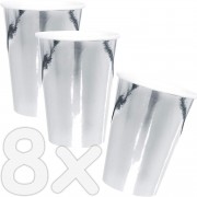 8 Becher Metallic-Silber