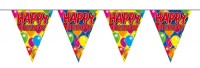 dreieckige Luftballons-Wimpelkette "Happy Birthday"