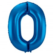 Folienballon Zahl 0 - in Blau