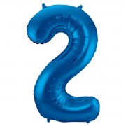 Folienballon Zahl 2 - in Blau