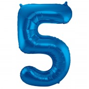Folienballon Zahl 5 - in Blau