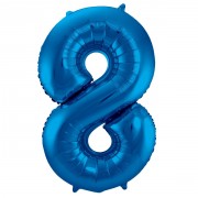 Folienballon Zahl 8 - in Blau