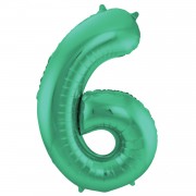 Folienballon Zahl 6 - in Grün