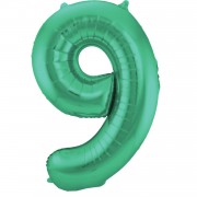 Folienballon Zahl 9 - in Grün
