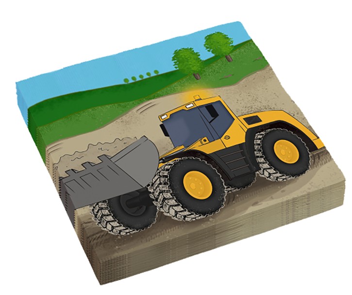 16 Servietten Baustelle