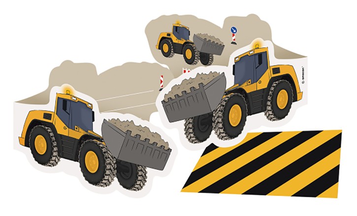 8 Einladungskarten Baustelle