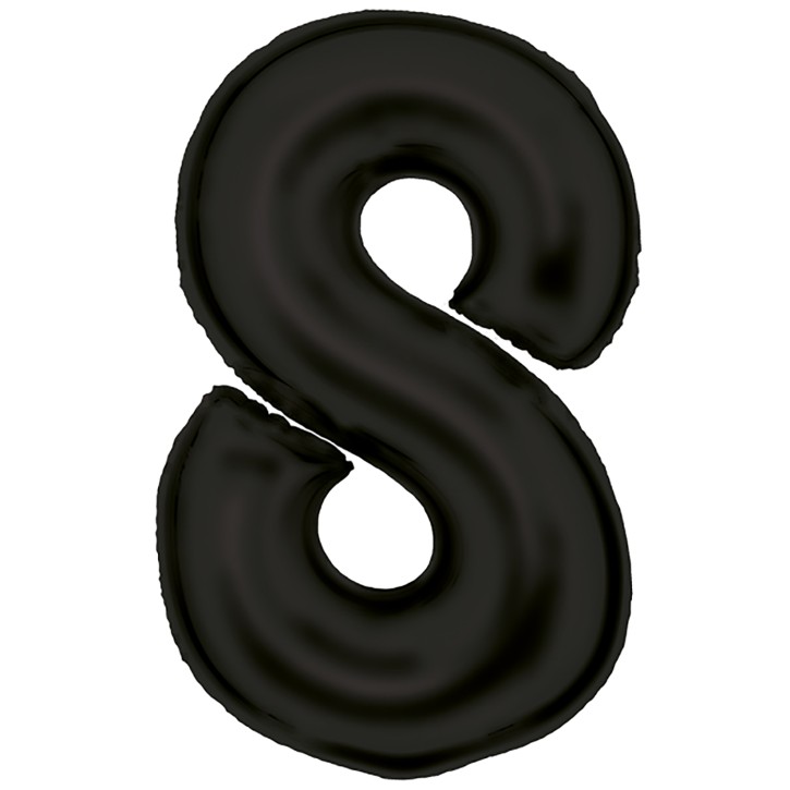 Folienballon Zahl 8 - Schwarz Seidenmatt