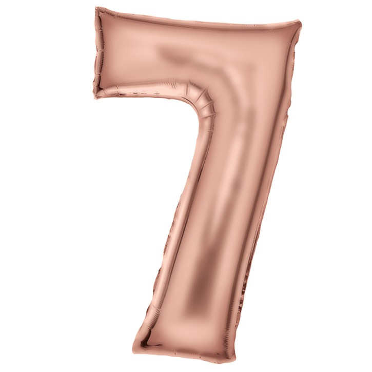 Folienballon Zahl 7 - Rose Gold Seidenmatt