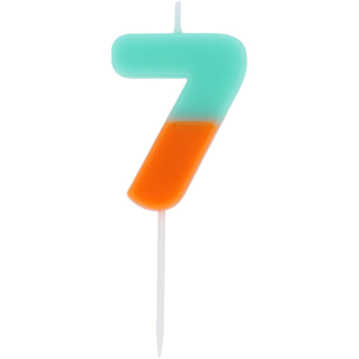 Zahlenkerze #7 - Stripe