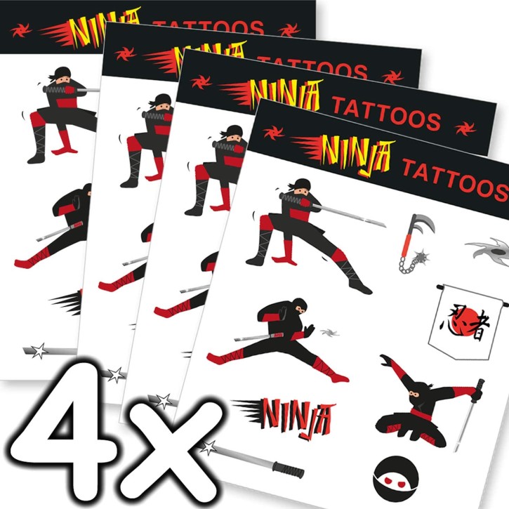 4 Tattoo-Bögen Ninja