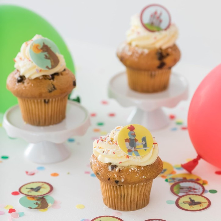 12 Muffinaufleger - Ritter und Drache