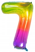 Regenbogen-Folienballon Zahl 7