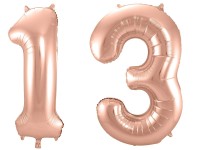 Folienballon-Set Zahl 13 - in Roségold