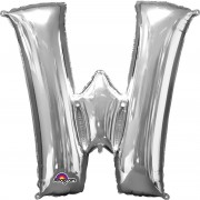 Folienballon XXL-Buchstabe W - in Silber
