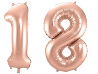 Folienballon-Set Zahl 18 - in Roségold