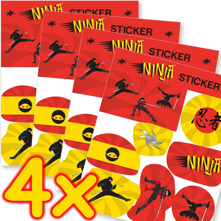 4 Sticker-Bögen Ninja