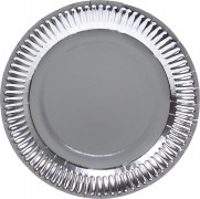 8 Teller Metallic-Silber