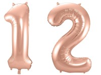 Folienballon-Set Zahl 12 - in Roségold