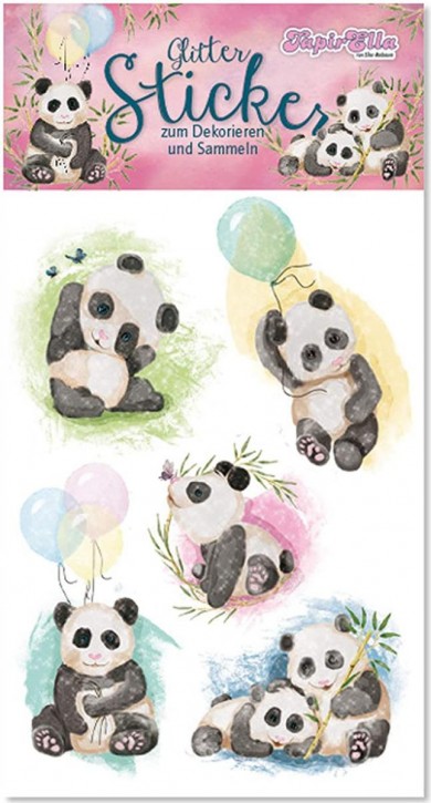 Süßer Panda Glitter-Sticker