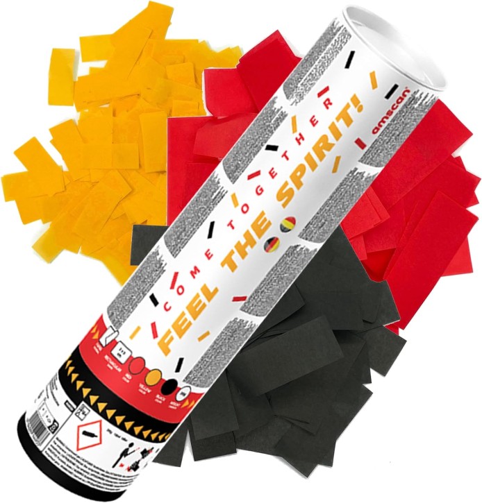 Konfettikanone Deutschland - schwarz, rot, gelb