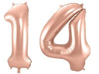 Folienballon-Set Zahl 14 - in Roségold