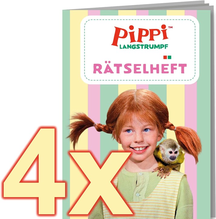 4x Rätselheft Pippi Langstrumpf